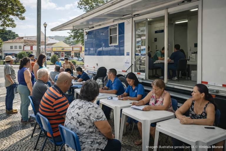 Unidade móvel da CDHU leva atendimento habitacional para Itáí